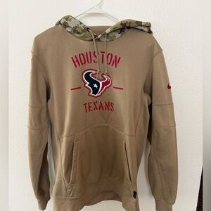 Houston Texans Hoodie Men MediumTan Salute to Service NFL On Field Nike Dri Fit